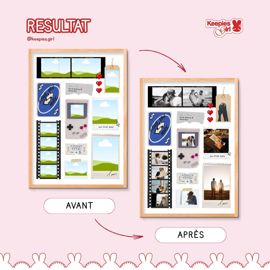 Affiche Souvenir Personnalisée – Memory Box Digitale à Éditer (Couple)