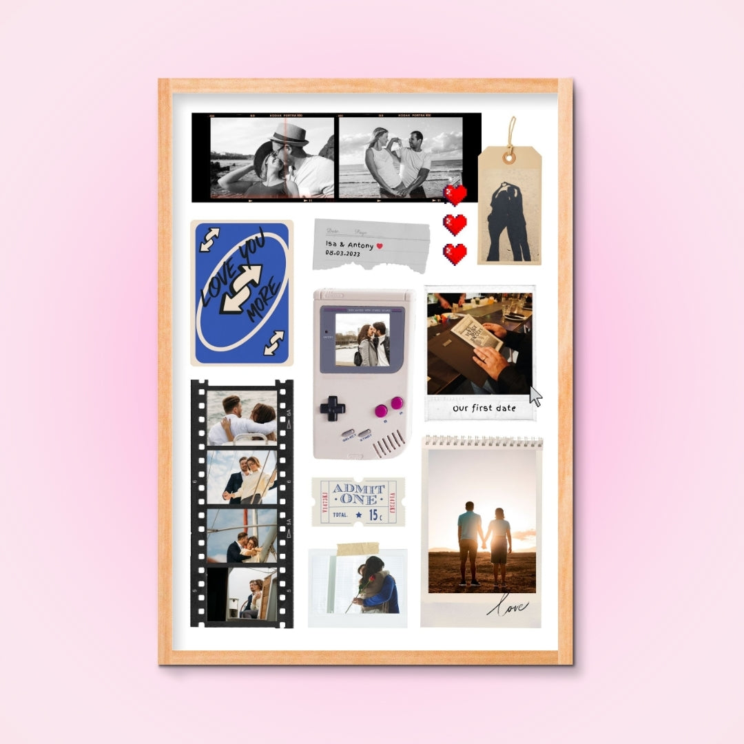 Affiche Souvenir Personnalisée – Memory Box Digitale à Éditer (Couple)