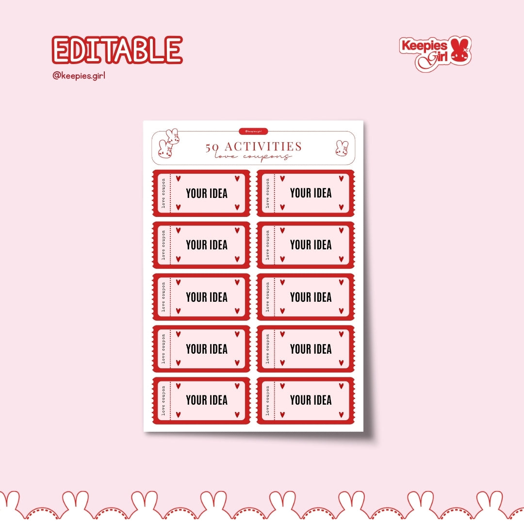 Coupons couple - 50 idées d'activités inclus