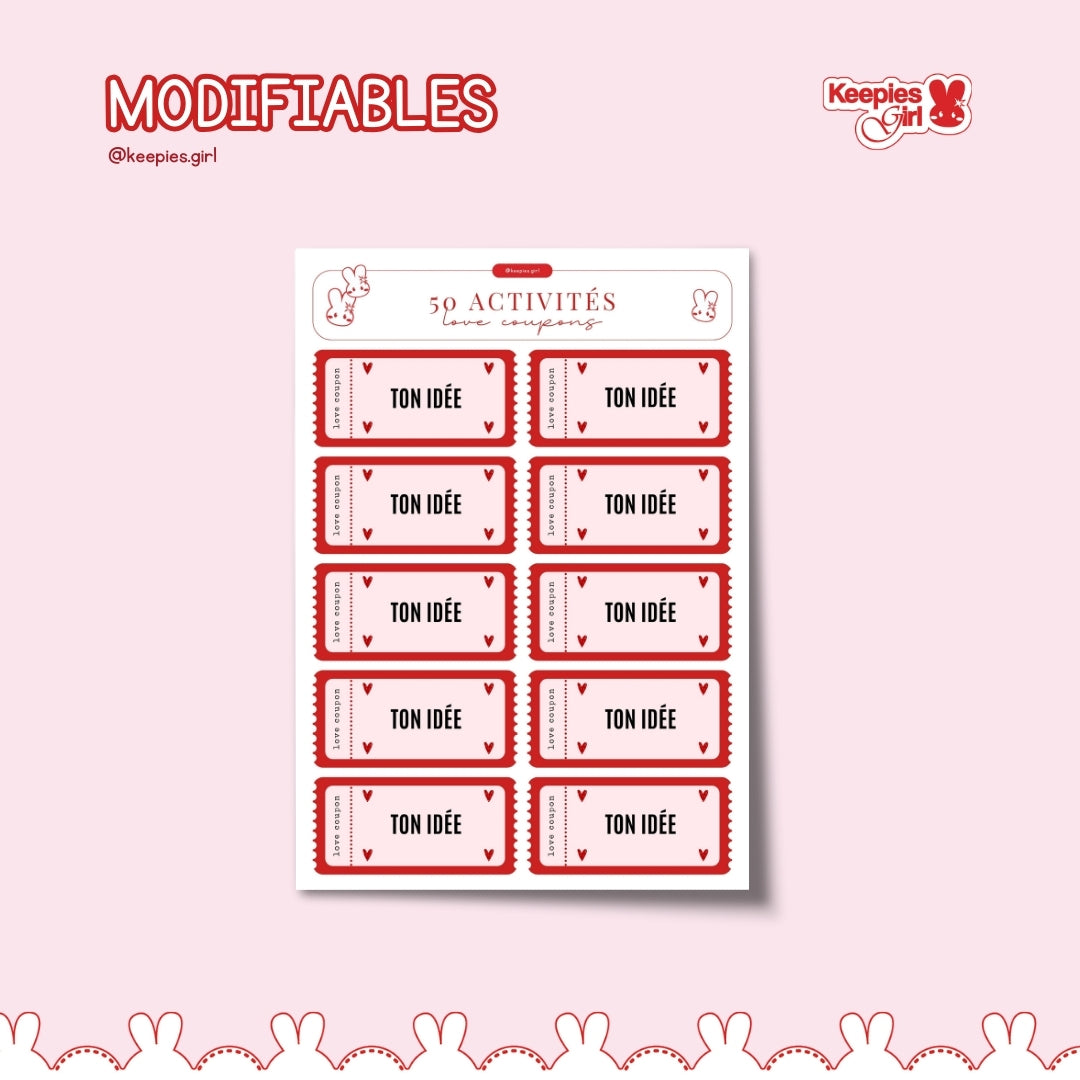 Coupons couple - 50 idées d'activités inclus