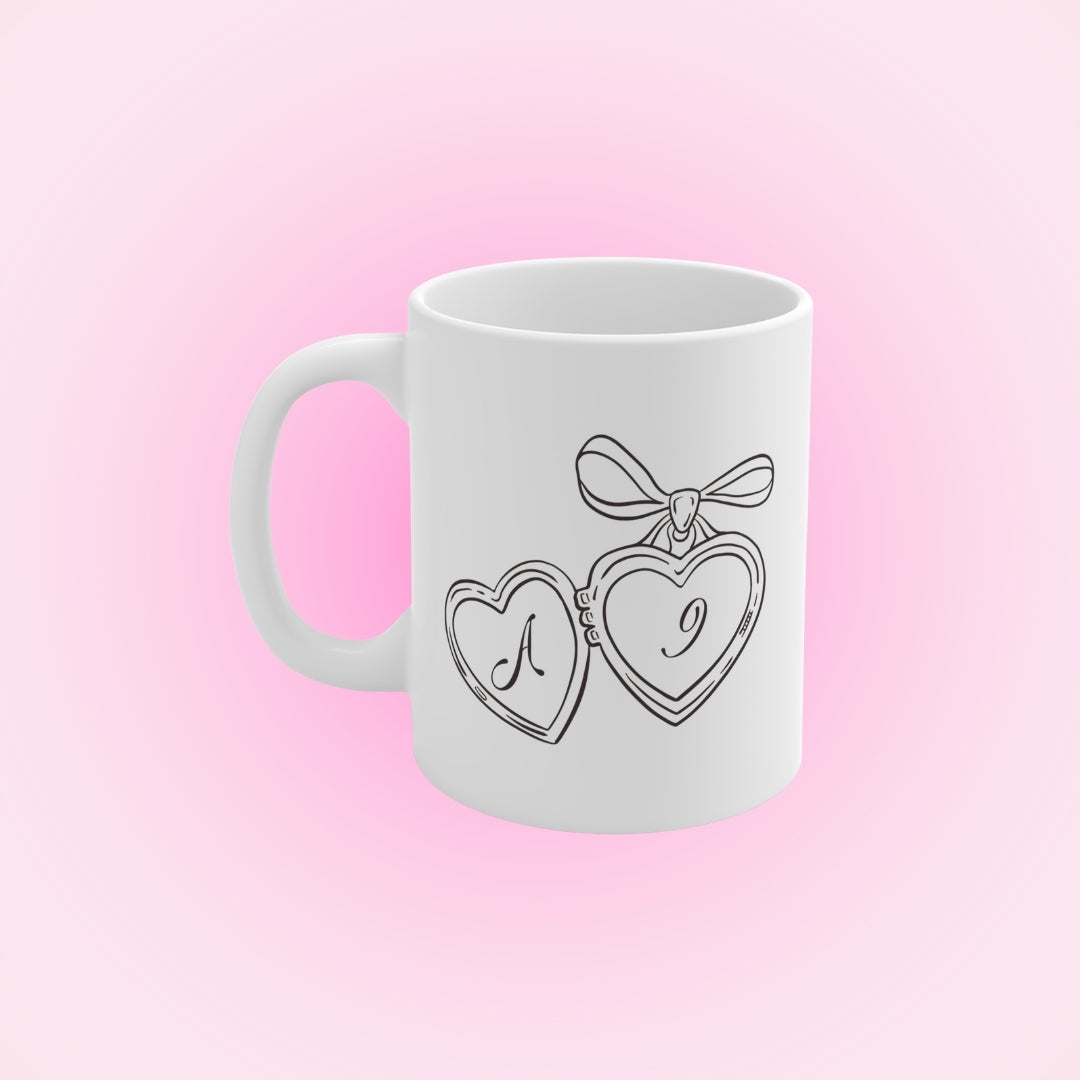 Mug personnalisé - Initiales coeur