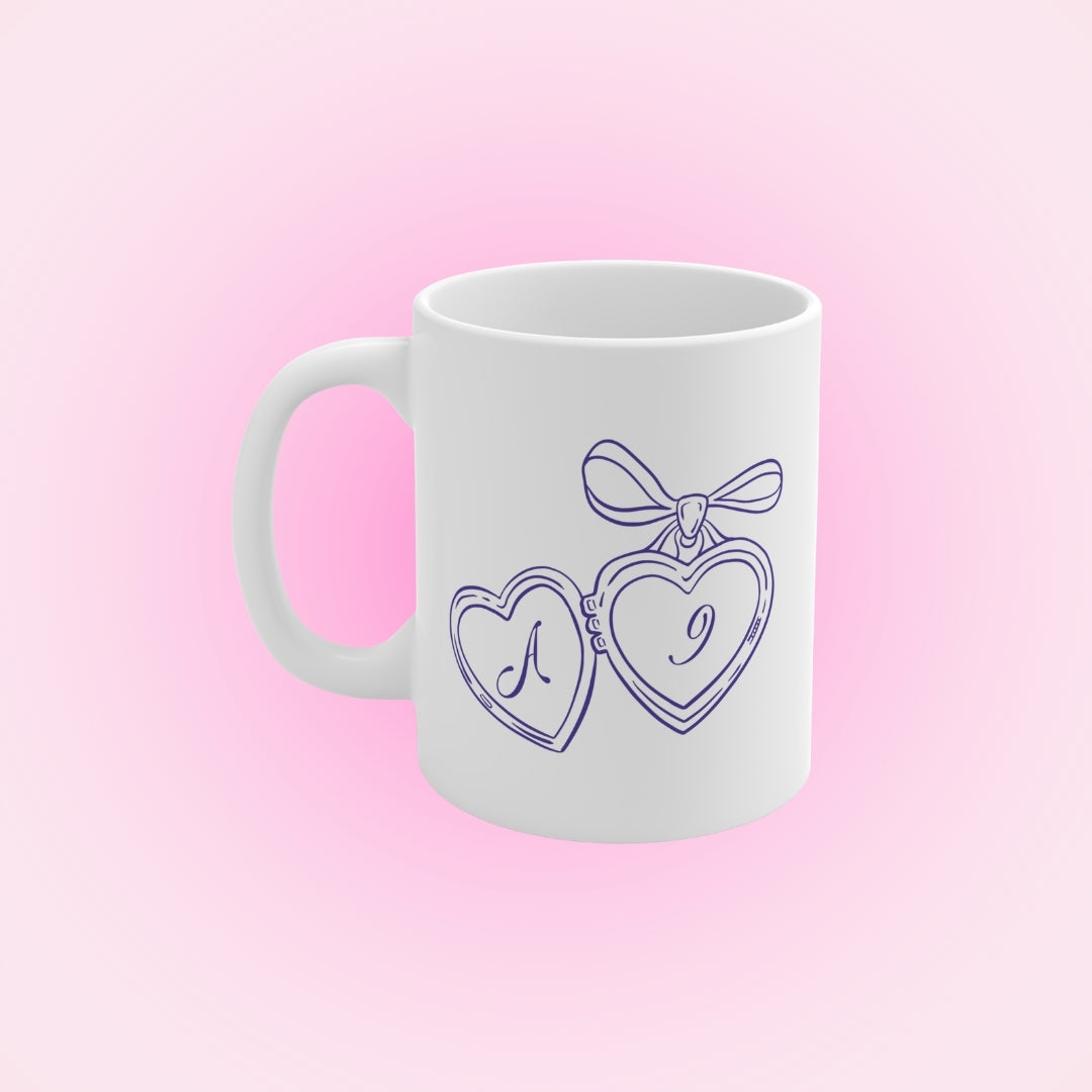 Mug personnalisé - Initiales coeur