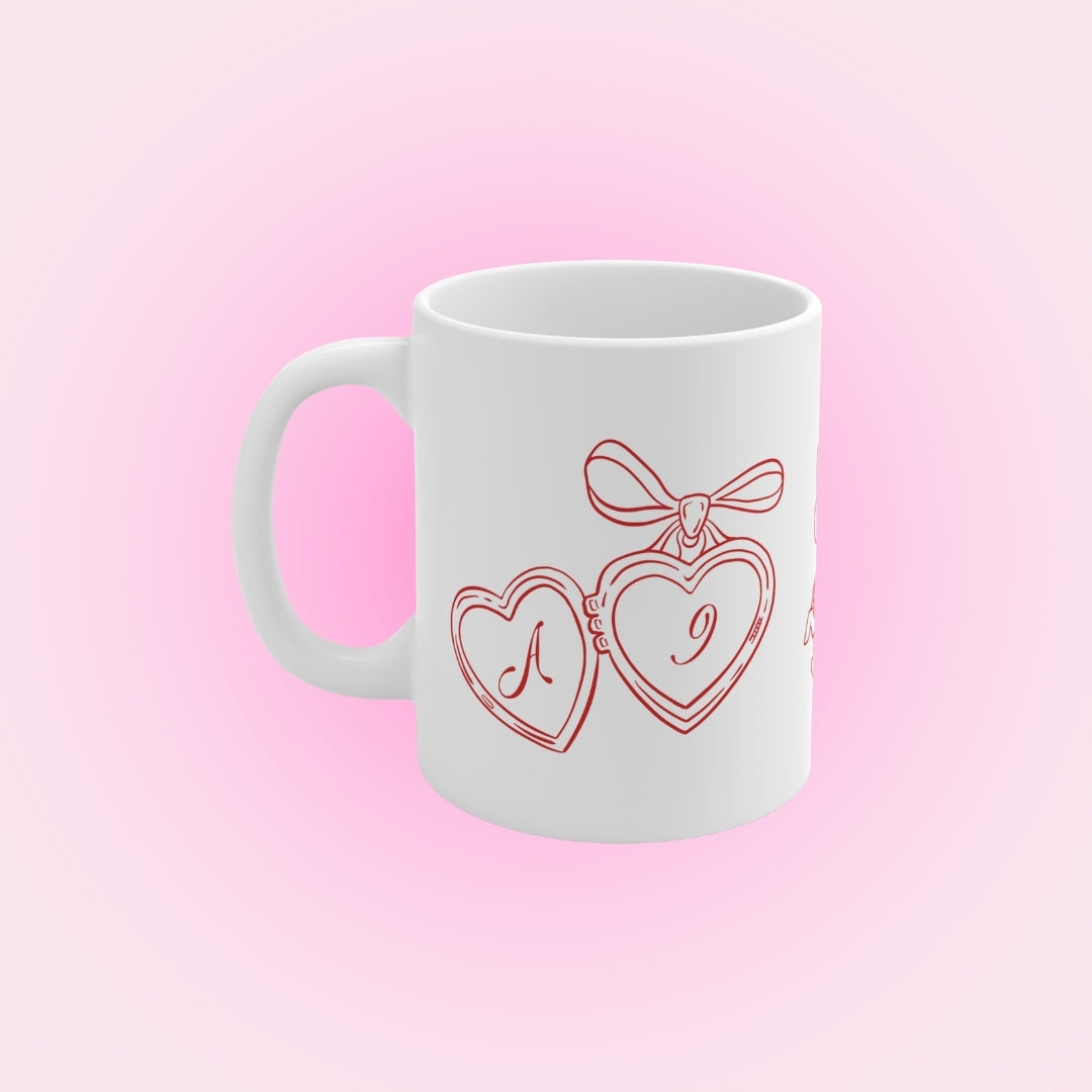 Mug personnalisé - Initiales coeur