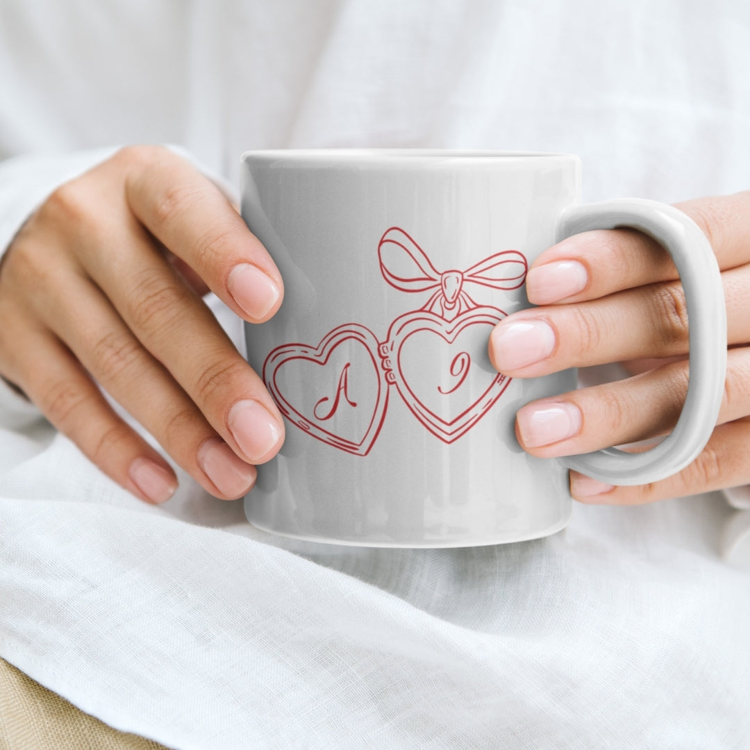 Mug personnalisé - Initiales coeur