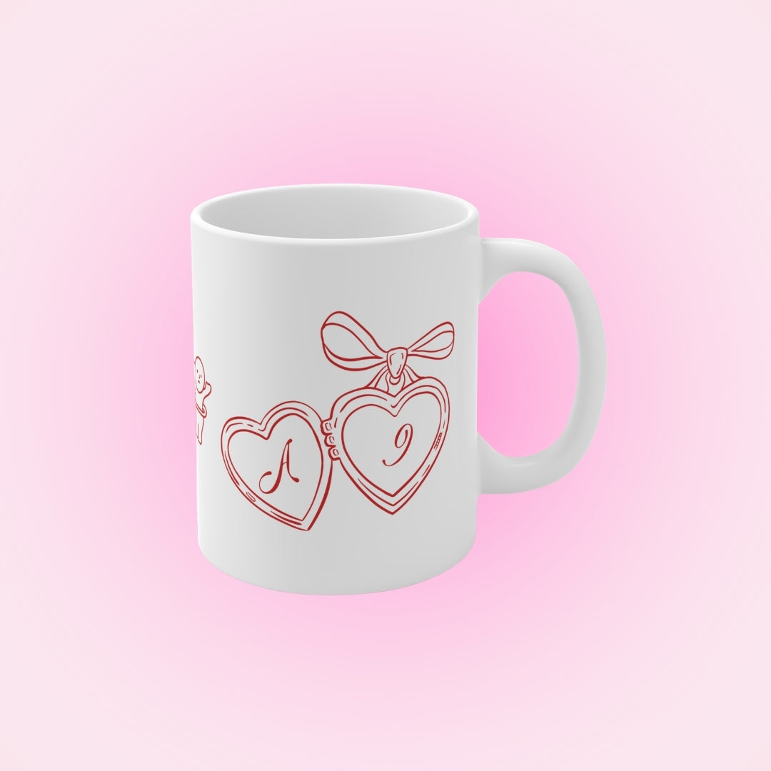 Mug personnalisé - Initiales coeur