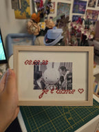 Cadre + Broderie photo personnalisé